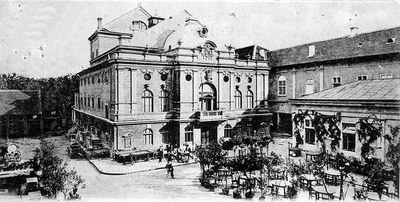 The terrace of tables in front, Novi Sad, 1895