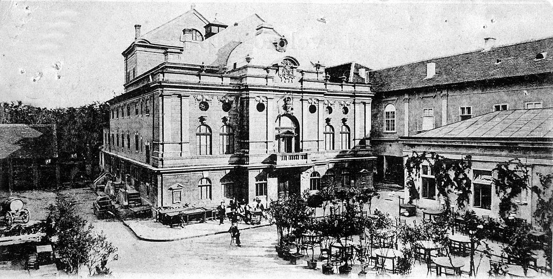 The terrace of tables in front, Novi Sad, 1895