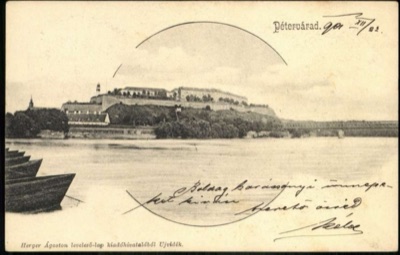 Petrovaradin Fortress and the Railway Bridge, Rowboats Below, Novi Sad, by December 1901