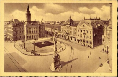 The main square at Novi Sad from above, a second print of the same view, Town Hall, 1896–1918