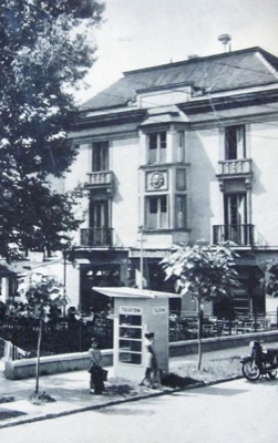 The telephone kiosk outside the spa, Iodine Spa, Novi Sad, 1950s-1960s