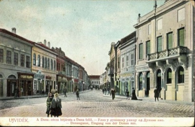 Dunavska Street, entering from the Danube side, Novi Sad, 1919–1941