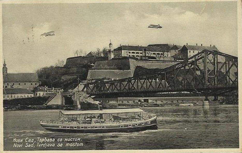 Fortress and the bridge, Novi Sad, 1930s
