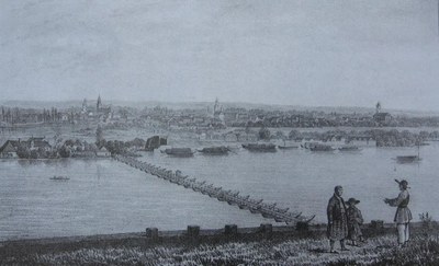 On the Danube bank, Pontoon Bridge, Novi Sad, Habsburg, 1687–1918