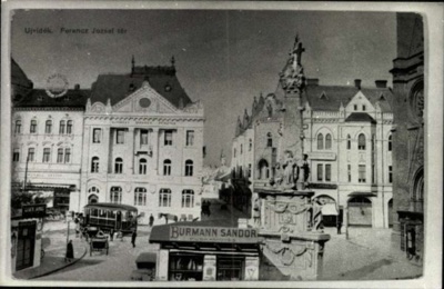 Franz Joseph Square in Monochrome, a Stationary Tram, 1913, Liberty Square, Novi Sad