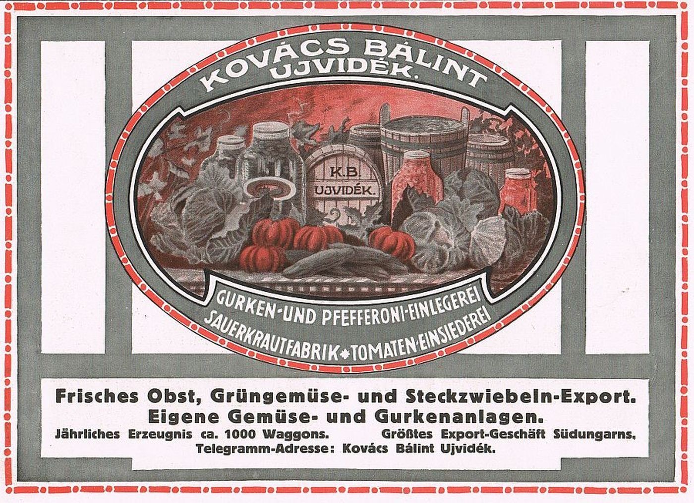 Magazine advertisement, Novi Sad, 1917
