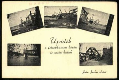 Five Views of the Demolished Road and Rail Bridges, Novi Sad, Prince Tomislav Bridge, 1941–1945