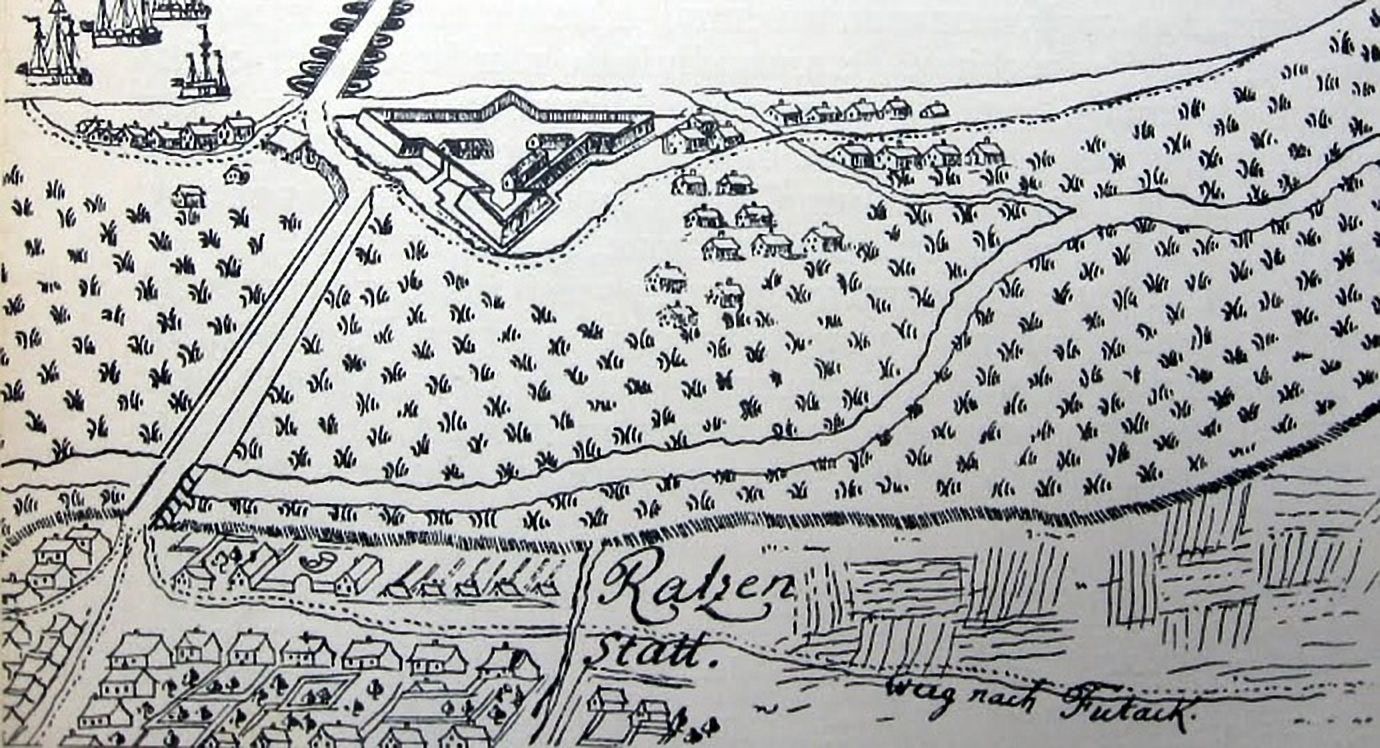 Map of Ratzen Stadt, Novi Sad, 1700s