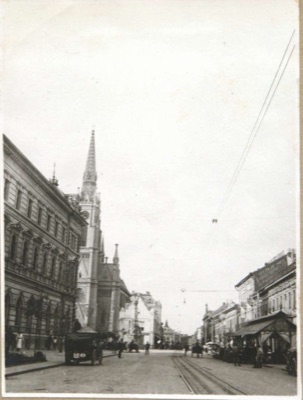 The Name of Mary Church Close Up, Carts in the Square, Novi Sad, 1917