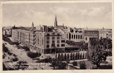 Down the tree-lined boulevard, Queen Mary Boulevard, Novi Sad, 1940
