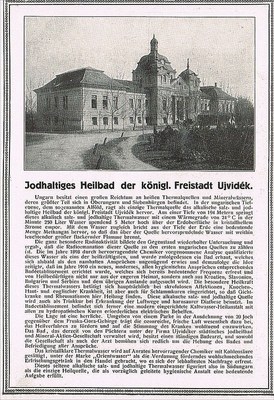 The German advertisement page, Iodine Spa, Novi Sad, 1917