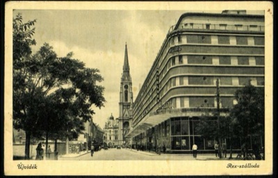The Roman Catholic Church and the Rex Hotel, a Horse Cart Below, The Tanurdžić Palace, Novi Sad, by February 1944