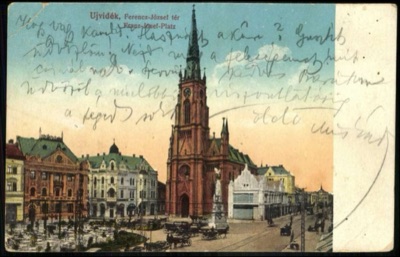 Franz Joseph Square, a Message Written Across the Sky, Name of Mary Church, Novi Sad, 1915
