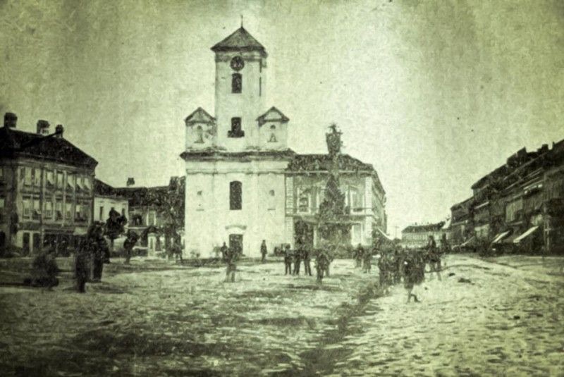 The old church in the city centre, Liberty Square, Novi Sad, 1880s