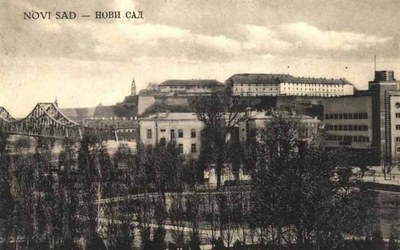 The bridge beyond the park trees, Petrovaradin Fortress, Novi Sad, 1936