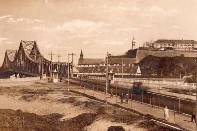 The boulevard end at the bridge, Petrovaradin Fortress, Novi Sad, 1930s