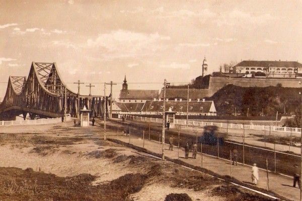 The boulevard end at the bridge, Petrovaradin Fortress, Novi Sad, 1930s