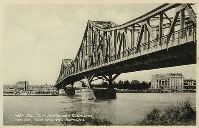 Under the arch from the bank, Prince Tomislav Bridge, Novi Sad, 1936