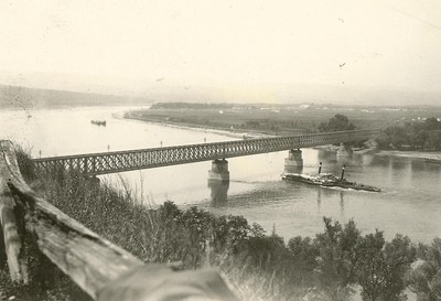 The bridge over a wooden rail, Franz Josef Bridge, Novi Sad, 1900s