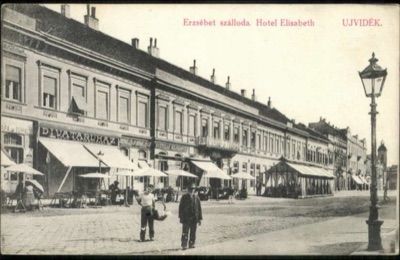 The Elizabeth Hotel's shopfronts, Hotel Queen Mary, Novi Sad, 1896–1918