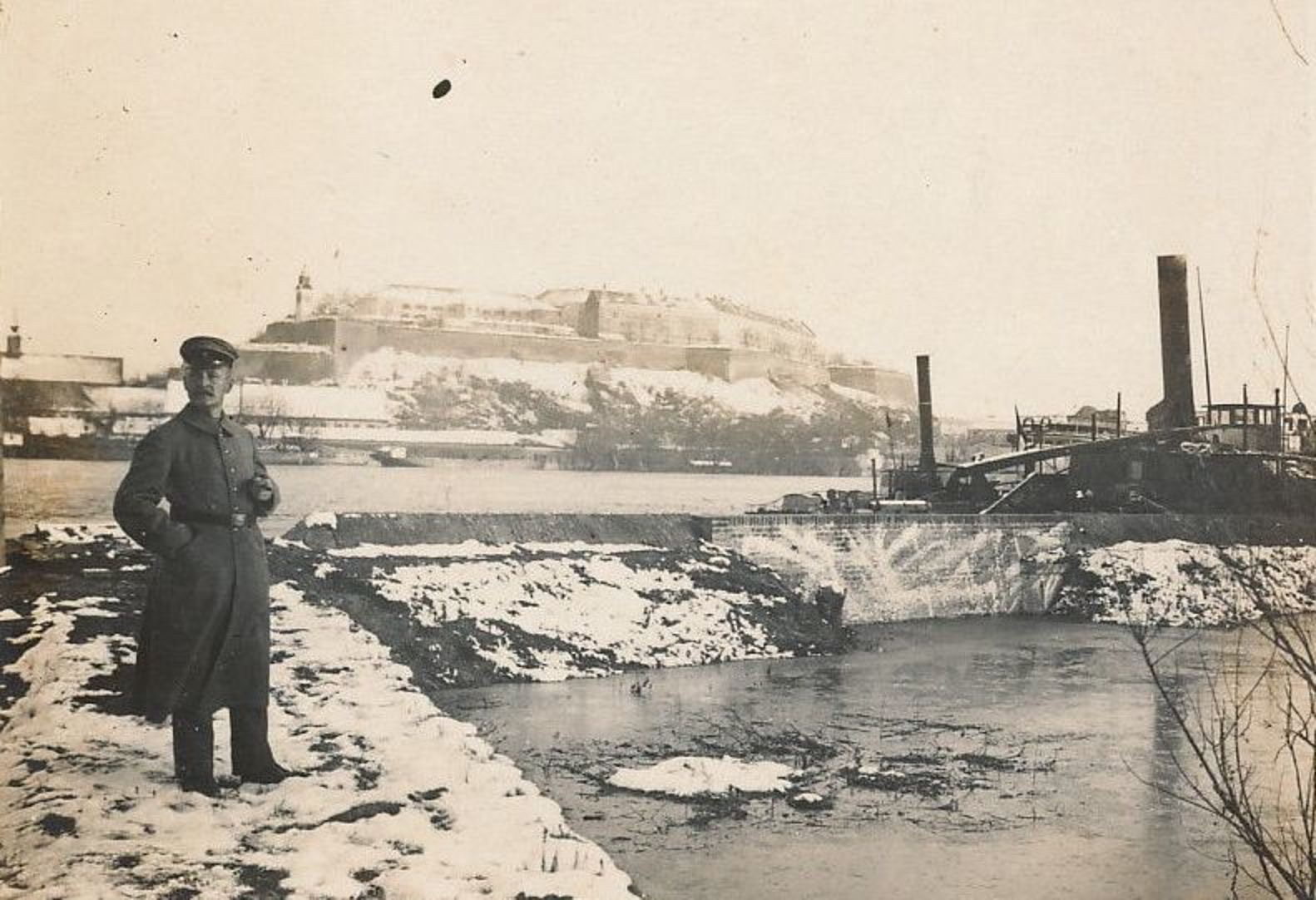 Soldier on the Danube bank, Petrovaradin Fortress, Novi Sad, 1910s