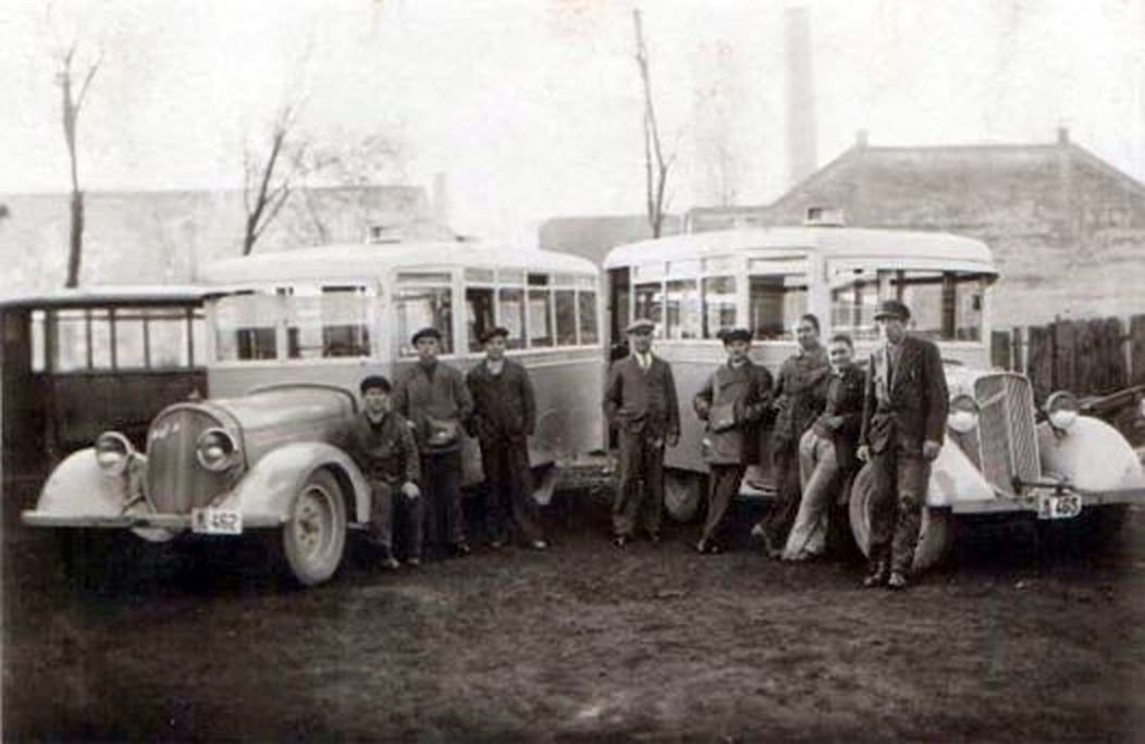 The first public transport buses, Novi Sad, 1930