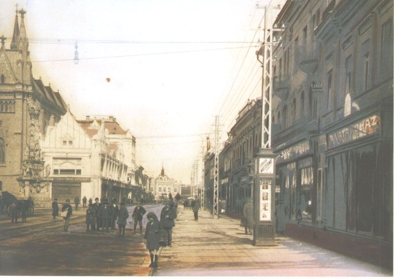 Market stalls in the street, Novi Sad, 1911–1930