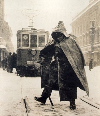 Switchman in the snow, Novi Sad, 1950s