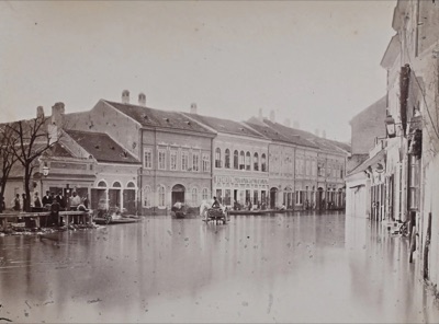 Danube Street under the flood, Dunavska Street, Novi Sad, 1876