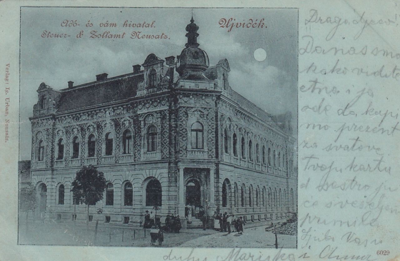 A moonlight card in blue, Tax and Customs Office, Novi Sad, 1900