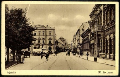 The Royal Hungarian Post Office and the Tram Line, Novi Sad, by September 1941