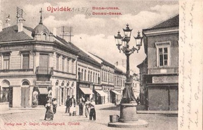 The tall street lamp in the middle, Dunavska, Novi Sad, 1907