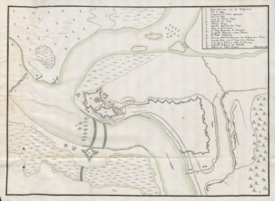Siege Map of Petrovaradin, Ottoman Trenches and Artillery Batteries, Vezirac, 1688–1918