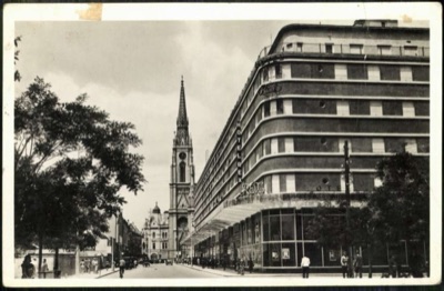 The Roman Catholic Church and the Rex Hotel, Motorcars Below, 1943, The Tanurdžić Palace, Novi Sad