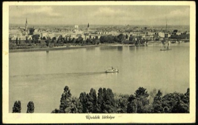 Novi Sad Across the Danube, Two Vessels on the Water, 1942.