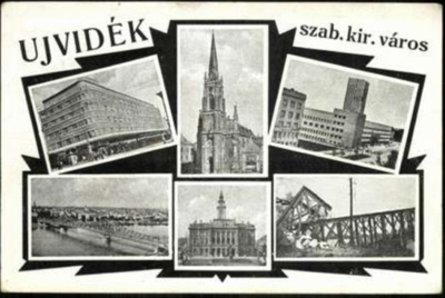 Six Views: Modern Buildings, the Church Tower and a Wrecked Bridge, Name of Mary Church, Novi Sad, by June 1941