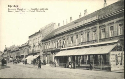 Franz Joseph Square, the row of shops by the Elizabeth Hotel, Liberty Square, Novi Sad, 1896–1918