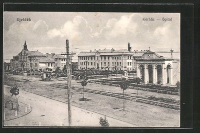 Tracks running past the hospital, City Public Hospital, Novi Sad, 1910s