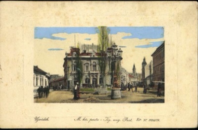 The Royal Hungarian Post Office, Hand Tinted, Novi Sad, by August 1911