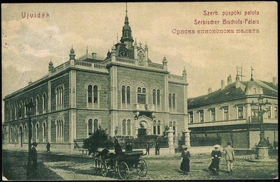 A carriage waiting at the palace, Bishop's Palace, Novi Sad, 1900s