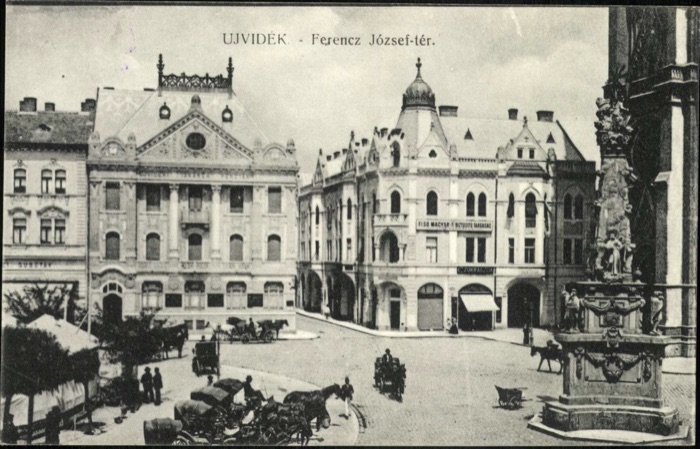 Franz Joseph Square, the corner buildings, Liberty Square, Novi Sad, 1915