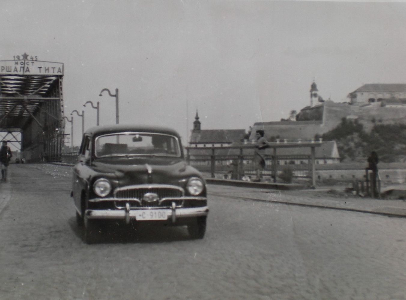 Crossing the Marshal Tito bridge, Most Maršala Tita, Novi Sad, 1946–1960