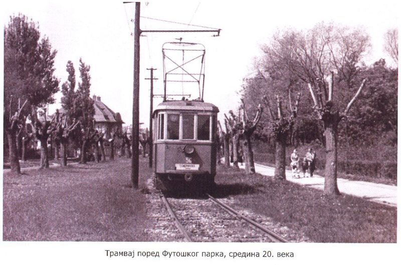 Tram by Futoski Park, Futoški Park, Novi Sad, 1950s