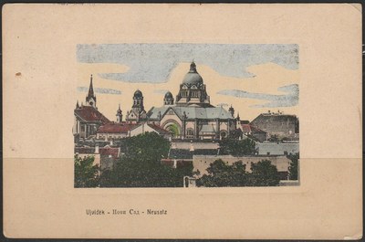 The dome above the neighbouring roofs, Synagogue, Novi Sad, 1909–1918