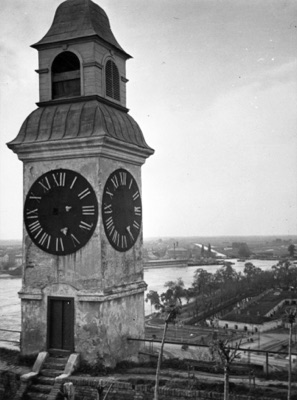 The Petrovaradin Clock Tower Overlooking the Danube, 1941, Petrovaradin Fortress