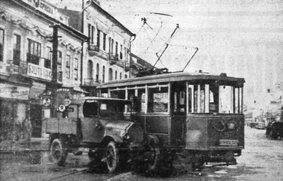Tram accident in the city centre, Novi Sad, 1938