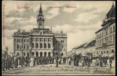 A Crowd Before the Town Hall, with Horse Cabs, Novi Sad, by September 1902