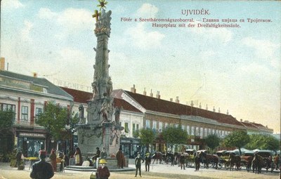 The main square and the Holy Trinity monument, Liberty Square, Novi Sad, 1908