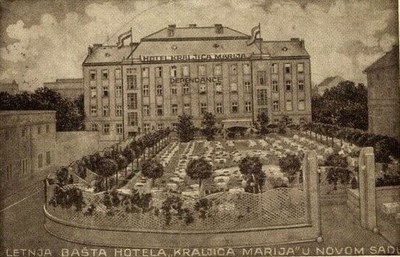 Summer garden of hotel Queen Mary, Novi Sad, 1935