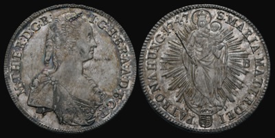 Silver thaler of Maria Theresa, Kremnitz, 1747, Novi Sad